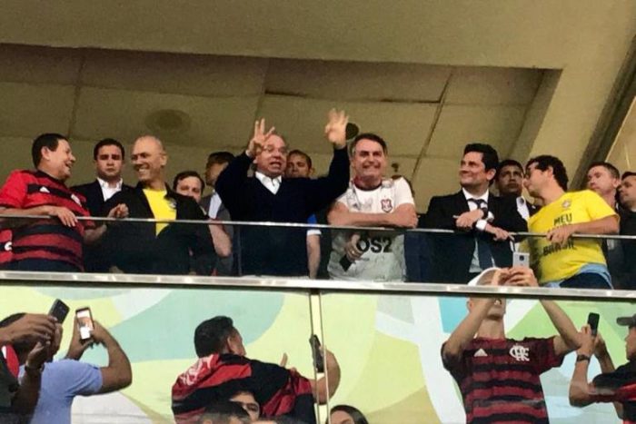 Bolsonaro e Moro em Jogo do Flamengo