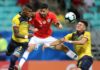 Chile vence Equador e garante classificação na Copa América Foto: RODOLFO BUHRER