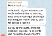‘Hacker aqui’, diz mensagem enviada a grupo de procuradores do CNMP Reprodução de troca de mensagens de hacker com procurador — Foto: Reprodução