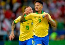 Brasil vence Peru e conquista Copa América no Maracanã Gabriel Jesus comemora seu gol, o segundo gol do Brasil na final da Copa América, contra o Peru, no Maracanã. Foto: Raul Arboleda/AFP