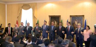 Sancionada lei que autoriza participação do RN em consórcio com outros estados do Nordeste Governadores dos nove estados do Nordeste assinaram acordo para a criação do Consórcio Nordeste em março. — Foto: César Hipólito/TV Mirante