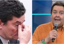 Faustão confirma autenticidade após aparecer em diálogos de Moro e Dallagnol Sergio Moro e Faustão (Imagem: Lula Marques)