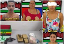 Policiais Militares de Extremoz e Ceará-Mirim realizam operação conjunta e prendem família de traficantes com arma e drogas