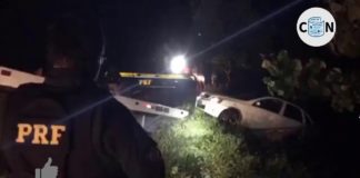 Vídeo mostra perseguição e momento em que carro com mais de 160 kg de maconha cai em lagoa na Grande Natal