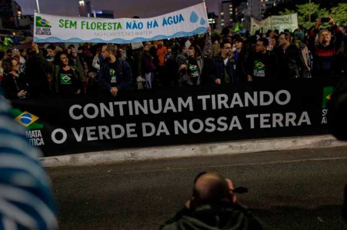 Manifestação em Defesa da Amazônia na Avenida Paulista - Foto: Bruno Santos / Folhapress