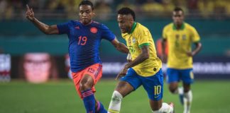 Neymar marca em retorno, Brasil se recupera e empata com a Colômbia
