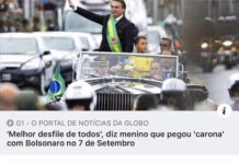 Perfil do G1 chama garoto que desfilou com Bolsonaro de “moleque imbecil”
