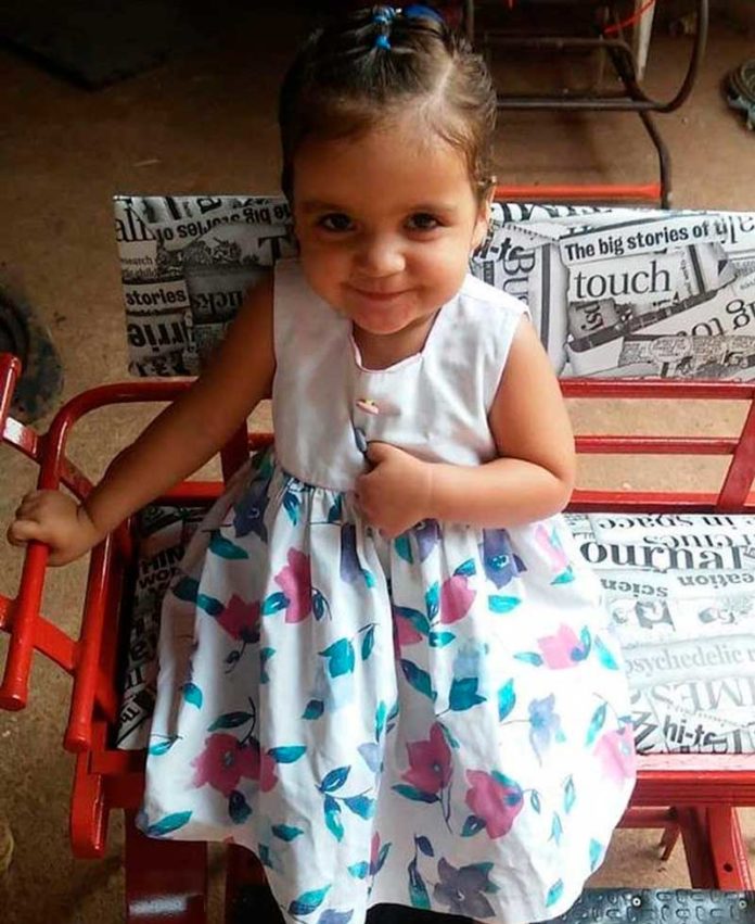 Alice Maia Silva, de 3 anos, foi atropelada em praia do Ceará — Foto: Arquivo da família