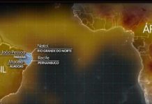 Fuligem de queimadas na África poluem ar em Natal, Maceió, João Pessoa e Recife Fumaça da África viaja pelo Atlântico e atinge cidades do Litoral Nordestino — Foto: Reprodução/Jornal Nacional