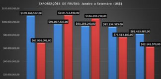 Exportação de frutas cresce 61% e RN assume liderança nacional