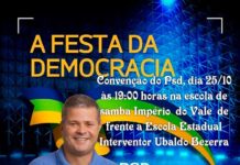 Convenção do PSD em Ceará-Mirim, será no dia 25 de outubro, numa escola de samba