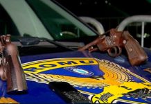 Idoso de 100 anos fica sob mira de armas e passa mal após assalto na Zona Leste de Natal Armas apreendidas com suspeitos de assalto a idoso de 100 anos em Natal — Foto: Reprodução/Inter TV Cabugi