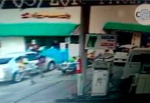 Bandidos assaltam posto de combustíveis e levam malote com dinheiro em Natal; veja vídeo Crime aconteceu no bairro Cidade da Esperança, em Natal — Foto: Reprodução