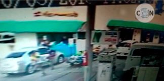 Bandidos assaltam posto de combustíveis e levam malote com dinheiro em Natal; veja vídeo Crime aconteceu no bairro Cidade da Esperança, em Natal — Foto: Reprodução