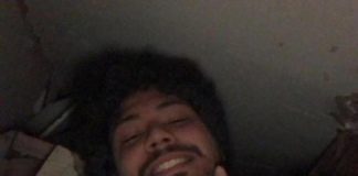 Sobrevivente de desabamento em Fortaleza envia selfie sob escombros O estudante David Sampaio, em foto enviada por ele mesmo após o desabamento do Edifício Andréa, em Fortaleza