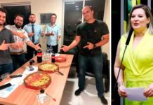 Joice Hasselmann ataca Filipe Martins: “Respeito os ‘viados’ assumidos. Frouxo é frouxo, não importa o posto que tenha” Filipe Martins com Eduardo Bolsonaro e Joice Hasselmann (Montagem)