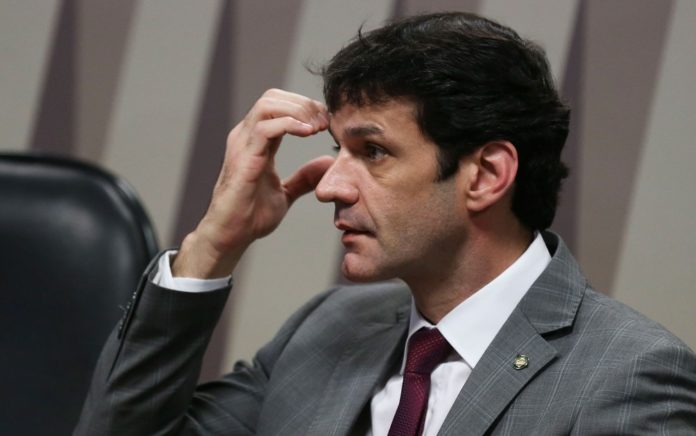 O ministro do Turismo, Marcelo Álvaro Antônio, durante audiência no Senado — Foto: José Cruz/Agência Brasil