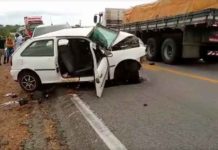 Mulher grávida perde bebê após acidente na BR-304 no RN; outras 5 pessoas ficaram feridas Acidente aconteceu por volta de meio-dia desta sexta-feira (17) na BR-304, em Caiçara do Rio do Vento, RN — Foto: Redes sociais