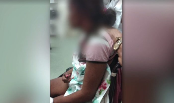 Mulher buscou ajuda no hospital — Foto: Redes sociais/Reprodução