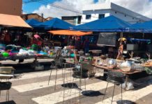 Prefeito determina que feiras livres aconteçam em horário reduzido e com um feirante por banca em Natal Feira do Alecrim no sábado passado (28) em Natal — Foto: Ayrton Freire/Inter TV Cabugi