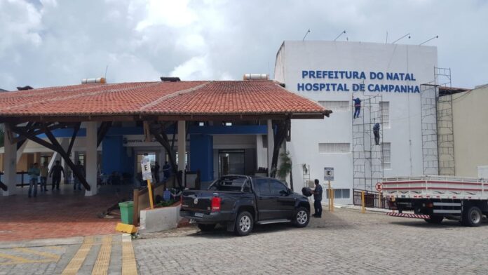 Hospital de Campanha de Natal fica na Via Costeira — Foto: Sara Cardoso/Inter TV Cabugi