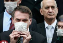 Jornal recorre ao STF para ter acesso a exame de Bolsonaro para Covid-19 Acompanhado de ministros o Presidente Jair Bolsonaro vai até o STF para se reunir com os ministros e pedir a abertura do comércio Foto: Pablo Jacob / Agência O Globo