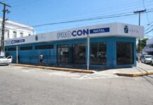 Procon Natal suspende atendimentos presenciais após servidores testarem positivo para coronavírus Procon Natal só voltará a receber atendimentos presenciais no dia 15 de junho — Foto: Alex Régis