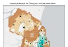 Taxa de mortalidade por Covid-19 na Zona Norte é três vezes maior que na Zona Sul de Natal, aponta pesquisa Mapa de Natal mostra em cores renda média da população. Números são de óbitos por Covid-19 — Foto: UFRN