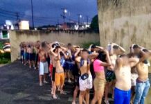 Pelo menos 50 pessoas são presas em festa na praia por descumprirem decreto de isolamento social no RN Grupo foi conduzido à Plantão da Zona Norte — Foto: PMRN/Divulgação