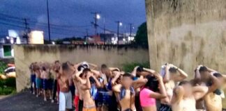 Pelo menos 50 pessoas são presas em festa na praia por descumprirem decreto de isolamento social no RN Grupo foi conduzido à Plantão da Zona Norte — Foto: PMRN/Divulgação